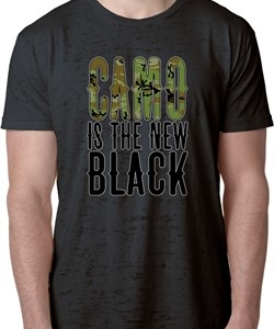 Mens Funny Shirt Camo is the New Black Burnout Tee T-Shirt