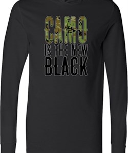 Mens Funny Shirt Camo is the New Black Lightweight Hoodie Tee T-Shirt