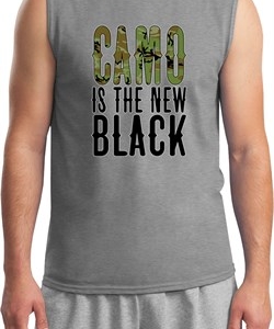 Mens Funny Shirt Camo is the New Black Muscle Tee T-Shirt