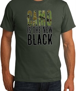 Mens Funny Shirt Camo is the New Black Organic Tee T-Shirt