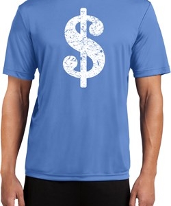 Mens Funny Shirt Distressed Dollar Sign Moisture Wicking Tee T-Shirt