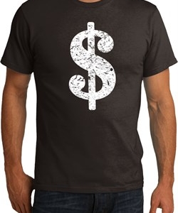 Mens Funny Shirt Distressed Dollar Sign Organic Tee T-Shirt