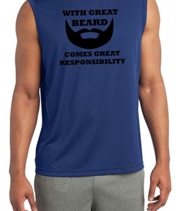 Mens Funny Shirt Great Beard Sleeveless Moisture Wicking Tee T-Shirt