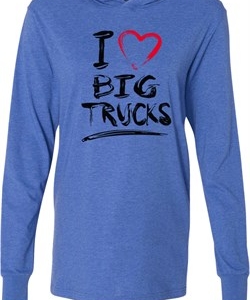 Mens Funny Shirt I Love Big Trucks Lightweight Hoodie Tee T-Shirt