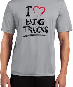 Mens Funny Shirt I Love Big Trucks Moisture Wicking Tee T-Shirt