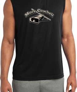 Mens Funny Shirt More Cowbell Sleeveless Moisture Wicking Tee T-Shirt