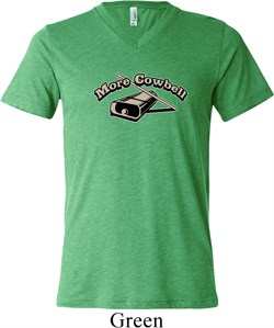 Mens Funny Shirt More Cowbell Tri Blend V-neck Tee T-Shirt