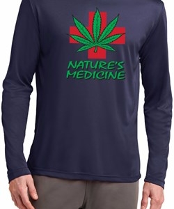 Mens Funny Shirt Natures Medicine Dry Wicking Long Sleeve Tee T-Shirt