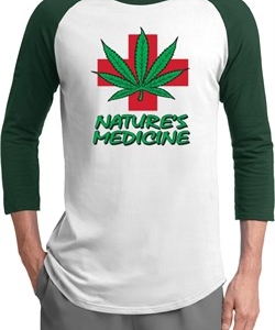 Mens Funny Shirt Natures Medicine Raglan Tee T-Shirt