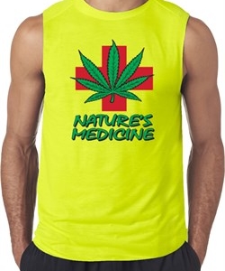 Mens Funny Shirt Natures Medicine Sleeveless Tee T-Shirt