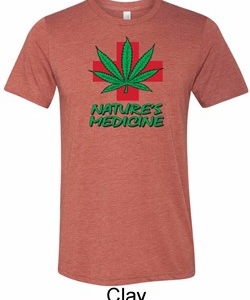 Mens Funny Shirt Natures Medicine Tri Blend Crewneck Tee T-Shirt