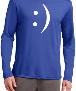 Mens Funny Shirt Smiley Chat Face Dry Wicking Long Sleeve Tee T-Shirt