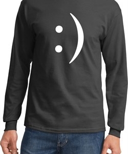 Mens Funny Shirt Smiley Chat Face Long Sleeve Tee T-Shirt