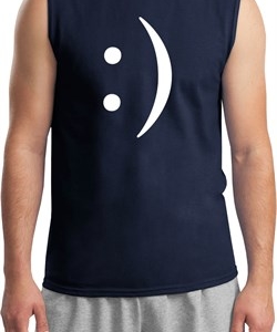 Mens Funny Shirt Smiley Chat Face Muscle Tee T-Shirt