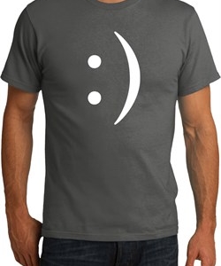 Mens Funny Shirt Smiley Chat Face Organic Tee T-Shirt