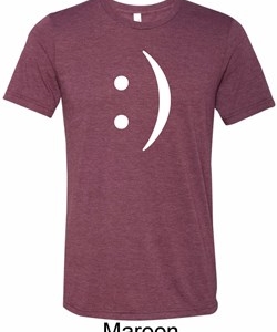 Mens Funny Shirt Smiley Chat Face Tri Blend Crewneck Tee T-Shirt