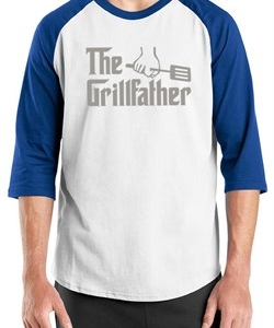 Mens Funny Shirt The Grill Father Raglan Tee T-Shirt