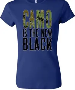 Ladies Funny Shirt Camo is the New Black Crewneck Tee T-Shirt