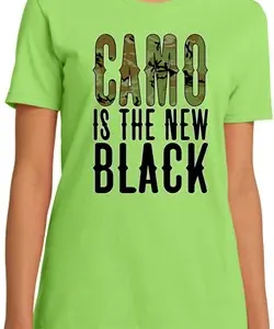 Ladies Funny Shirt Camo is the New Black Organic Tee T-Shirt