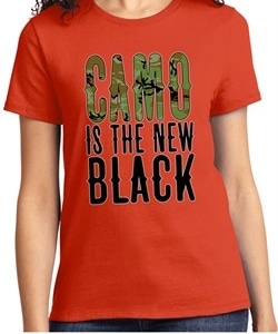 Ladies Funny Shirt Camo is the New Black Tee T-Shirt