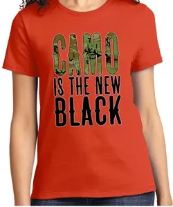 Ladies Funny Shirt Camo is the New Black Tee T-Shirt