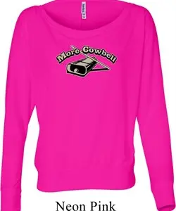 Ladies Funny Shirt More Cowbell Off Shoulder Tee T-Shirt