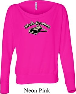 Ladies Funny Shirt More Cowbell Off Shoulder Tee T-Shirt