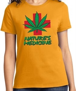 Ladies Funny Shirt Natures Medicine Tee T-Shirt