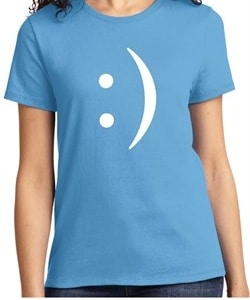 Ladies Funny Shirt Smiley Chat Face Tee T-Shirt