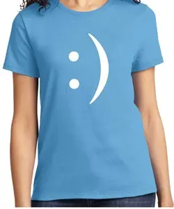Ladies Funny Shirt Smiley Chat Face Tee T-Shirt