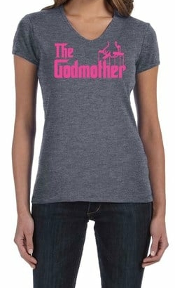 Ladies Funny Shirt The Godmother V-neck Tee T-Shirt