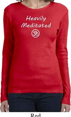 Ladies Yoga Tee Heavily Meditated with OM Long Sleeve