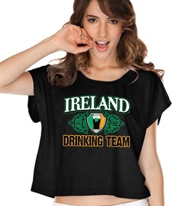 St Patricks Day Ireland Drinking Team Ladies Boxy Tee