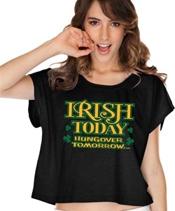 St Patricks Day Irish Today Hungover Ladies Boxy Tee
