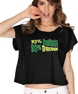 St Patricks Day Shirt 10% Irish 90% Drunk Ladies Boxy Tee