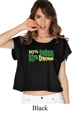 St Patricks Day Shirt 10% Irish 90% Drunk Ladies Boxy Tee