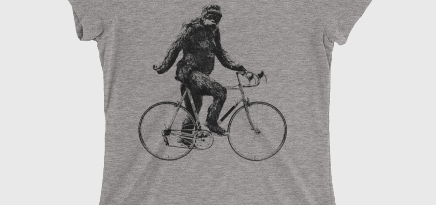 Sasquatch Cyclist Women's Cotton/Poly T-Shirt