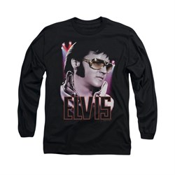 Elvis Presley Shirt 70's Star Poster Long Sleeve Black Tee T-Shirt