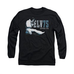 Elvis Presley Shirt 75 Logo Long Sleeve Black Tee T-Shirt
