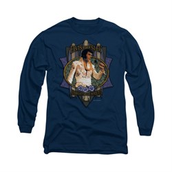 Elvis Presley Shirt Aloha From Hawaii Long Sleeve Navy Tee T-Shirt