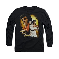 Elvis Presley Shirt Aloha Sing It Long Sleeve Black Tee T-Shirt