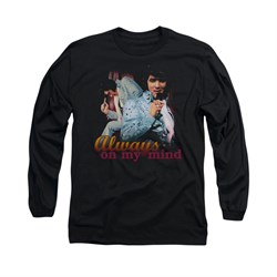 Elvis Presley Shirt Always On My Mind Long Sleeve Black Tee T-Shirt