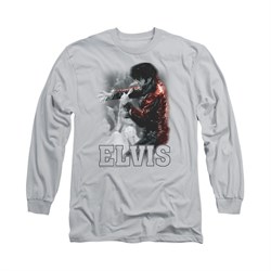 Elvis Presley Shirt Black Leather Long Sleeve Silver Tee T-Shirt