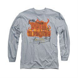 Elvis Presley Shirt Devil Long Sleeve Athletic Heather Tee T-Shirt