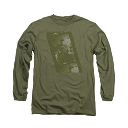 Elvis Presley Shirt Film Strip Long Sleeve Olive Tee T-Shirt
