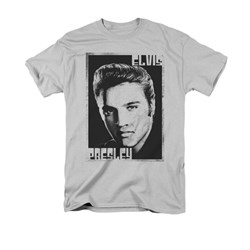 Elvis Presley Shirt Graphic Portrait Silver T-Shirt