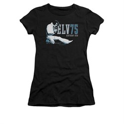 Elvis Presley Shirt Juniors 75 Logo Black T-Shirt