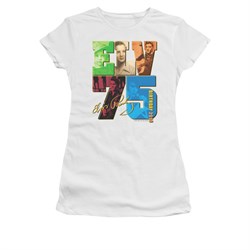 Elvis Presley Shirt Juniors 75 Year Birthday White T-Shirt