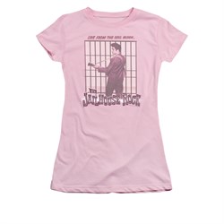 Elvis Presley Shirt Juniors Cell Block Rock Pink T-Shirt