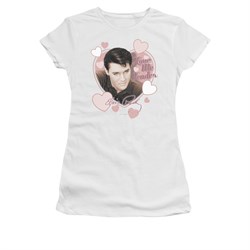 Elvis Presley Shirt Juniors Love Me Tender White T-Shirt